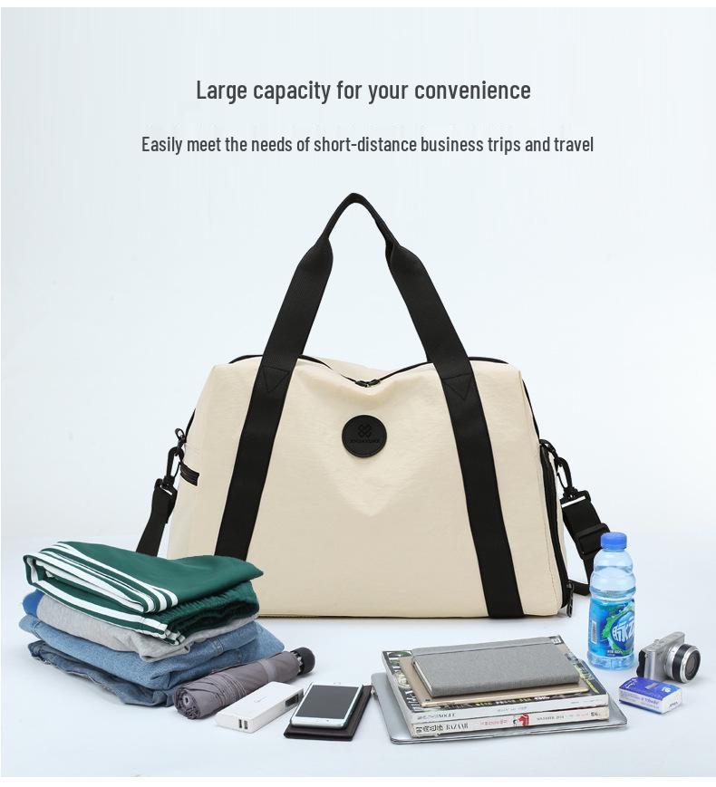 Large Capacity Travel Handbag with Dry/Wet Separation, Shoe Compartment, and Sports Fitness Storage