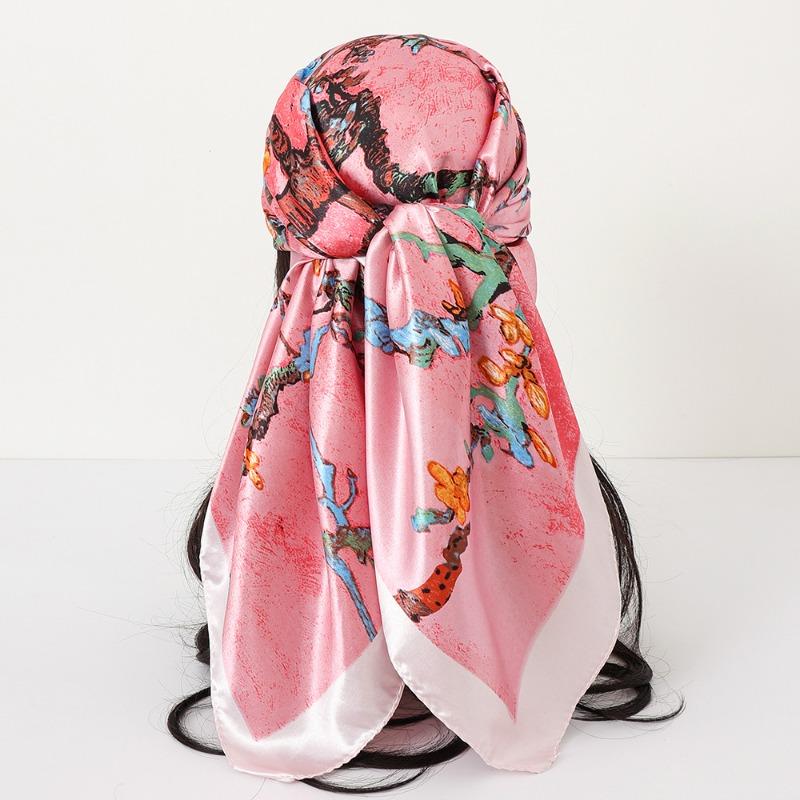 New cashew print silk scarf women's trend versatile shawl satin headscarf 90 square scarf scarf women