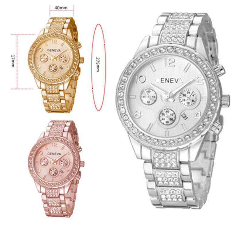 Stainless New 2019 Steel Luxury Women Crystal Quartz Analog Wrist Watch Fashion