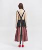 Eipeuleonwei Scarlet Check Black Apron Dress