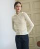 Deuloupisumeon Ribbed Button Hooded Knit Pullover [Cream]
