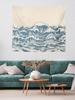 One Blue Waveprint Home Decor Tapestry Suitable for Bedrooms Living Rooms Dormitories Landscape Tapestry Therapeutic Decoration