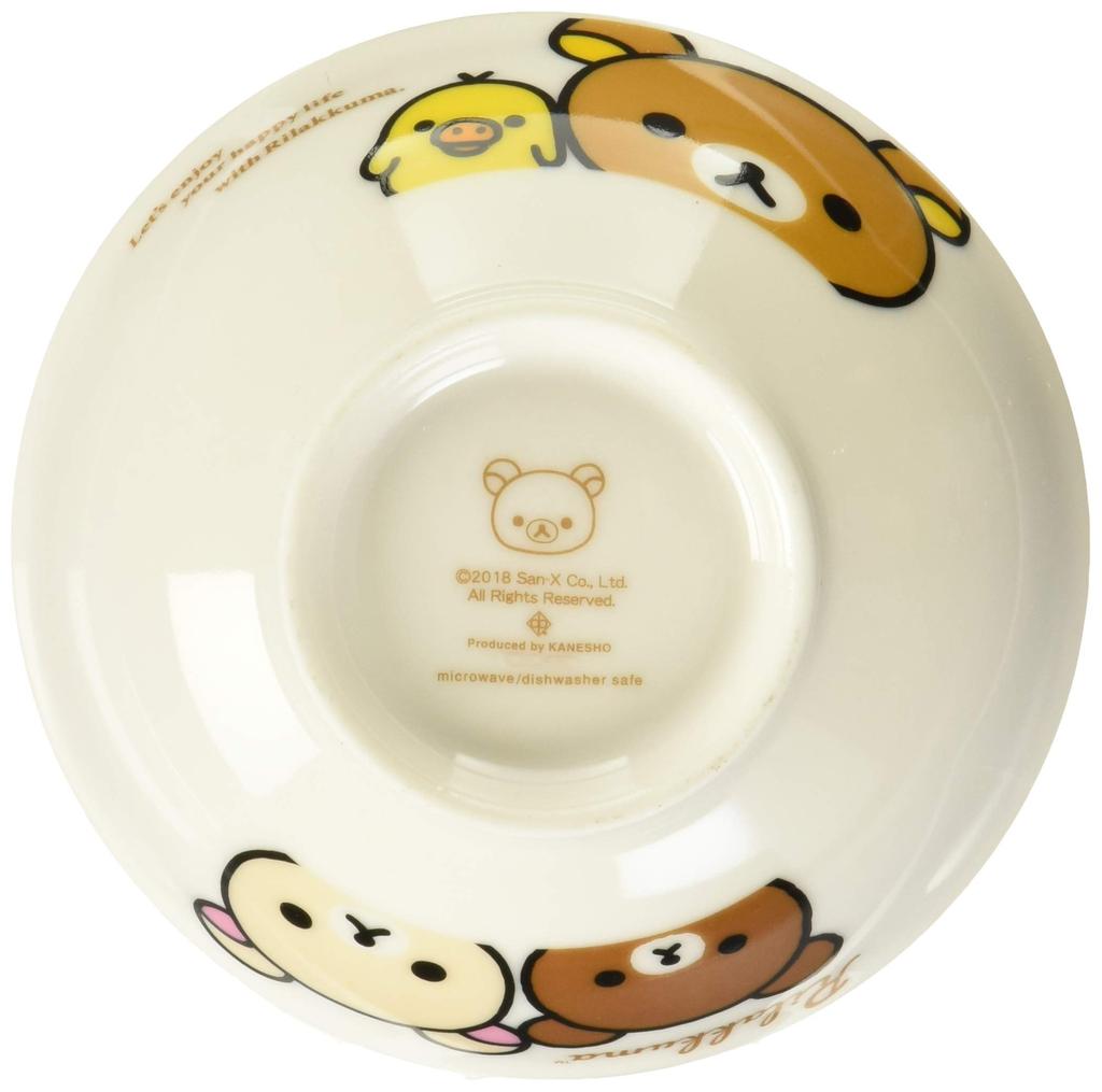 Happy Life Rice 362101 "Rilakkuma" Bowl, 10.5cm Diameter, Children's Tableware, White,
