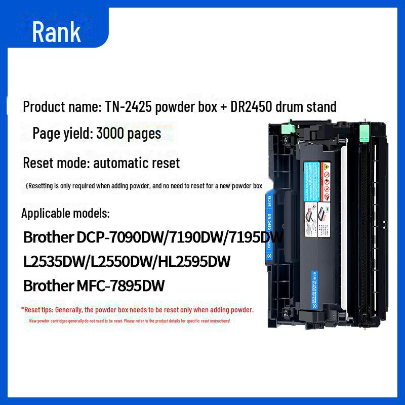 Gezhige Toner Cartridge: Compatible with Brother 7190DW, DCP7090, 7895DW, L2535 models, TN2412/2425 series.
