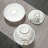 White Jade Porcelain Tea Bowl, Tea Cup and Saucer, Gaiwan, High-End Chinese Household Tea Set, Ceramic Puer Teacups, Tureen