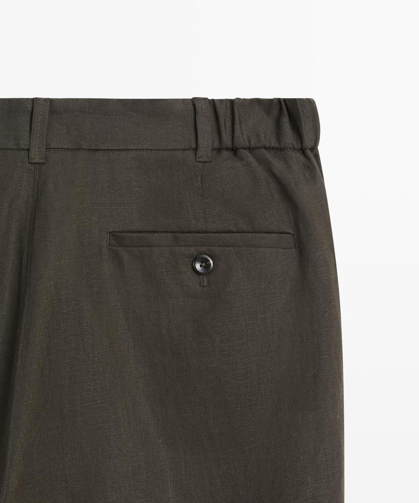 Masimodutti Tapered Fit Linen Pants