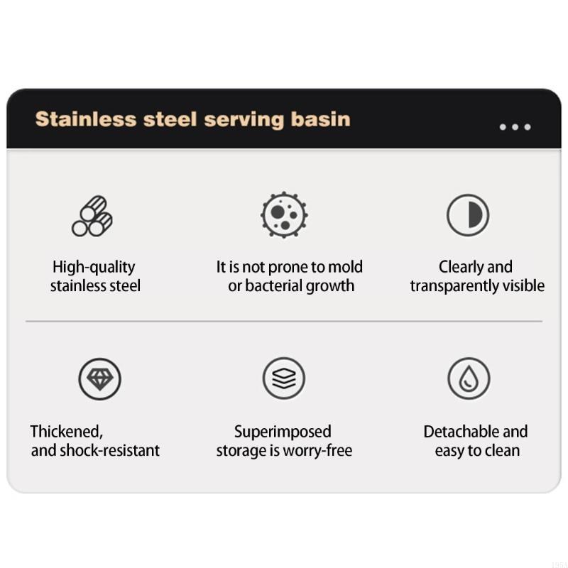 Stainless Steel 2 Compartment Buffet Tray with Clear Roll Top Lid for Restaurant Condiment Dispenser Food Display Pan
