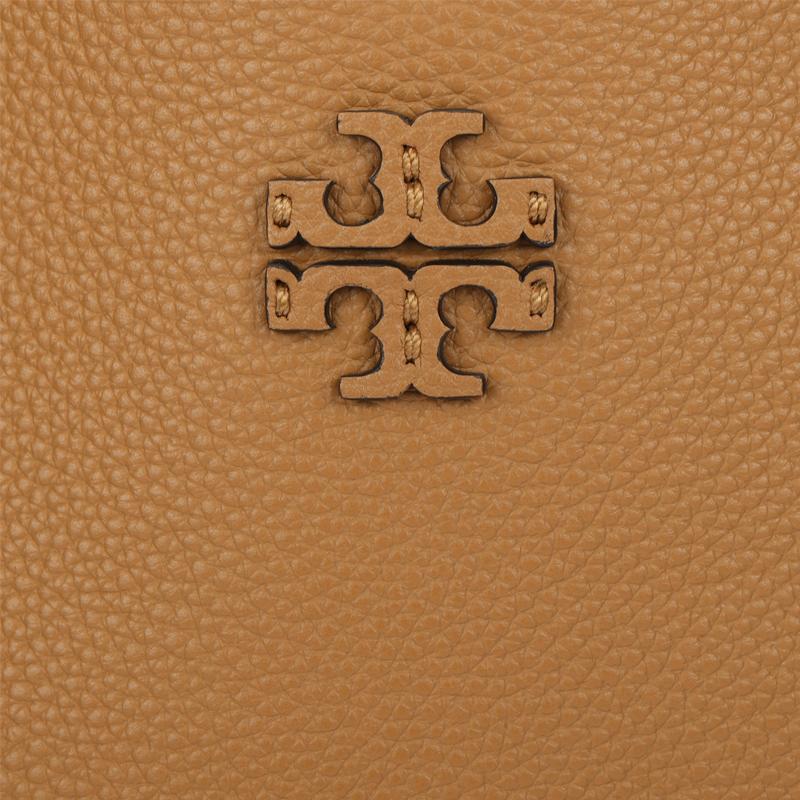 Tory Burch Mcgraw Iconic Double T Logo Leather Tote Bag Women Tote Tiramisu 152220-227