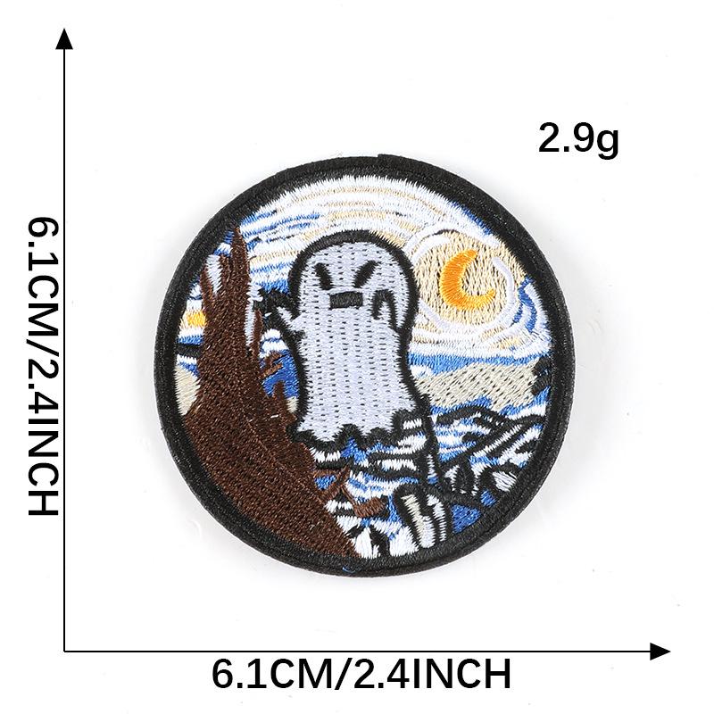 Totenkopf Geist Stickerei Aufkleber Patch: Bekleidungs- & Schuhzubehör