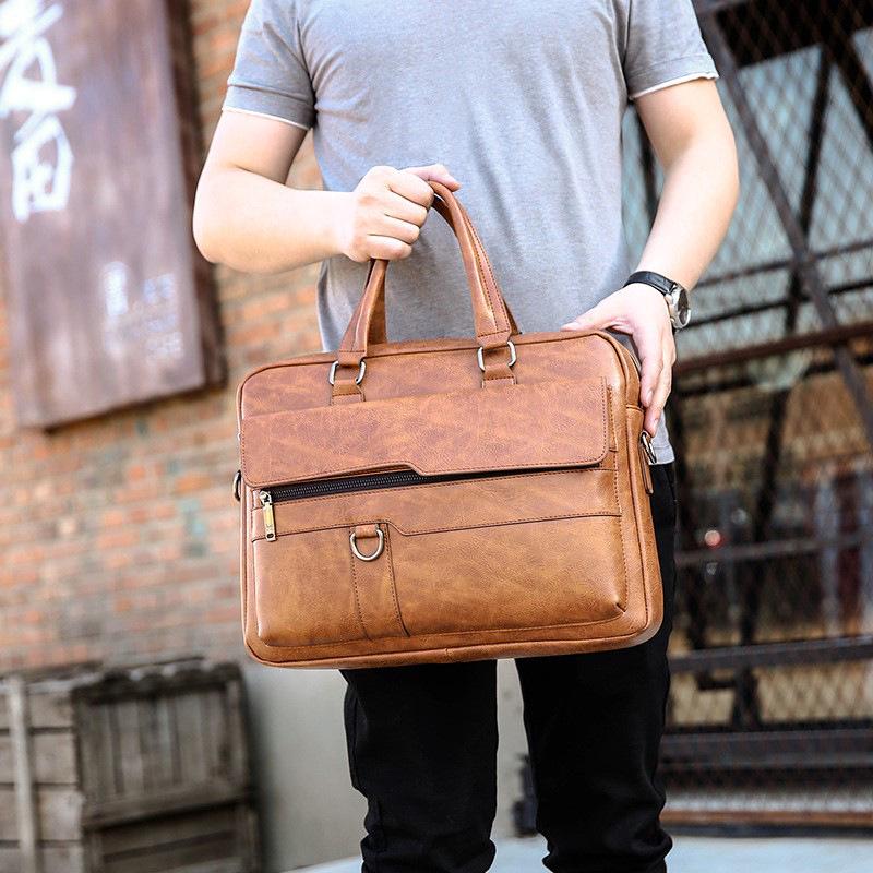 Pánská business casual kabelka aktovka - crossbody taška přes rameno pro kancelář a cestování