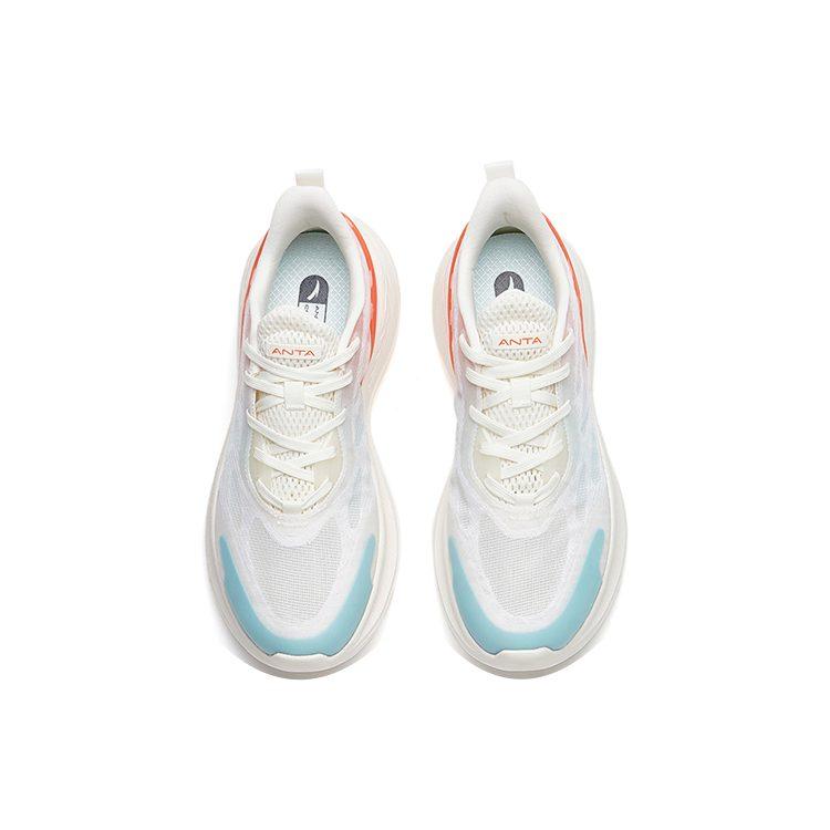 ANTA Variety Training Collection Training Shoes Women's Low Top Ivory White/fluorescent Chrysanthemum Orange/light Steel Blue 122227718-3