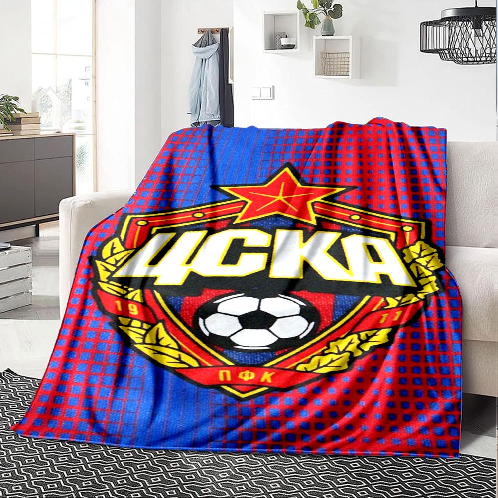 CSKA Moscow Print Flannel Blanket High Quality Warm Comfortable Cover for All Seasons Perfect for Gifts Home Decor