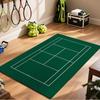 Tappeto Grande per Soggiorno con Motivo Campo da Tennis Bordo Verde con Motivo Campo Blu Tappeto Antiscivolo per Decorazione Casa