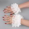 Short Multi Layer Lace Fake Sleeves Girl Ruffle Decoration Wrist Cuffs Fingerless Wedding Bridal Gloves Maid Cosplay Bracelet