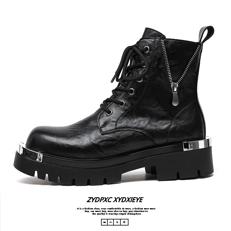 Fashion Leisure Walk Male Ankle Boots High Top Mens Casual Shoes Classics High Botas Ventilate Motorcycle Boots Outdoor Walking Footwear