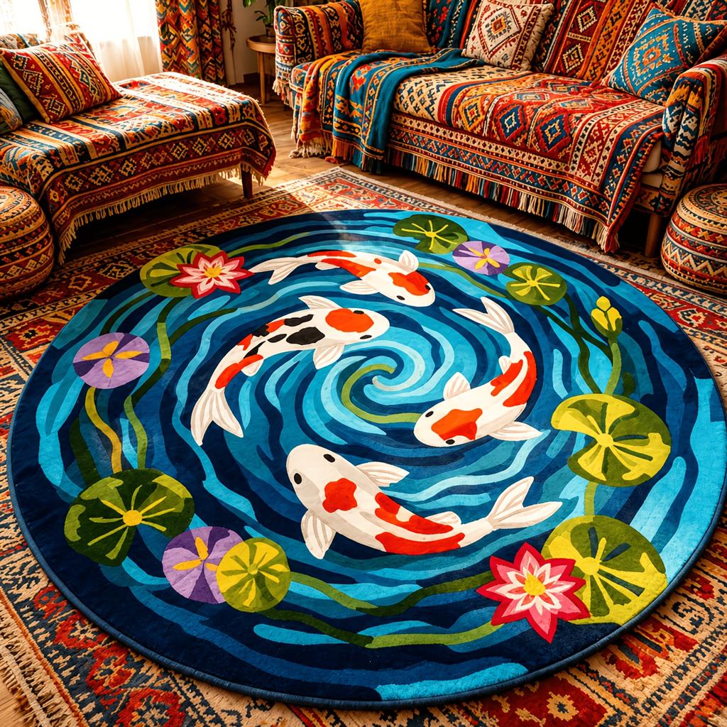 Elegant Black Gold Greek Key Round Carpet Geometric Keyhole Frame Area Rug Trendy Floor Mats For Apartment Living Room