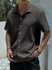 2026 European Summer Men's Fashion Short Sleeve Casual Button-up Shirt