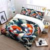 Koi Fish Artistic Decor Set Soft Comfortable Duvet Cover Bedding Set Included 1*Duvet Cover & 2*Pillowcases, Gift