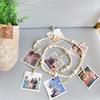 Wooden Picture Display String Tassel Clips Photo Frames  Home Bedroom Dorm Wall Decoration
