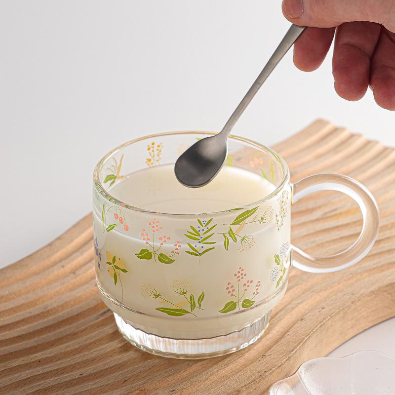 Ins-Stil Dickwandige Haferflocken-Frühstücksglas-Tasse mit Henkel