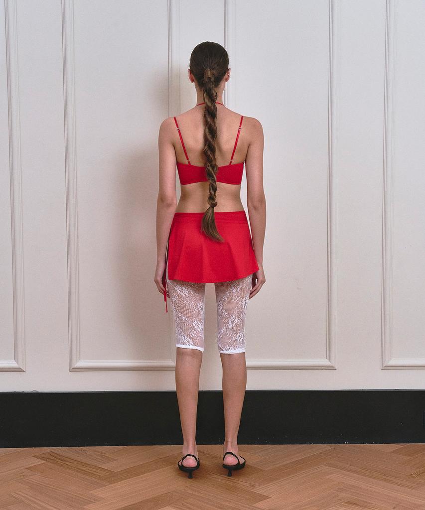 VINAJ Wrap Skirt Cover-Up Short (Red)