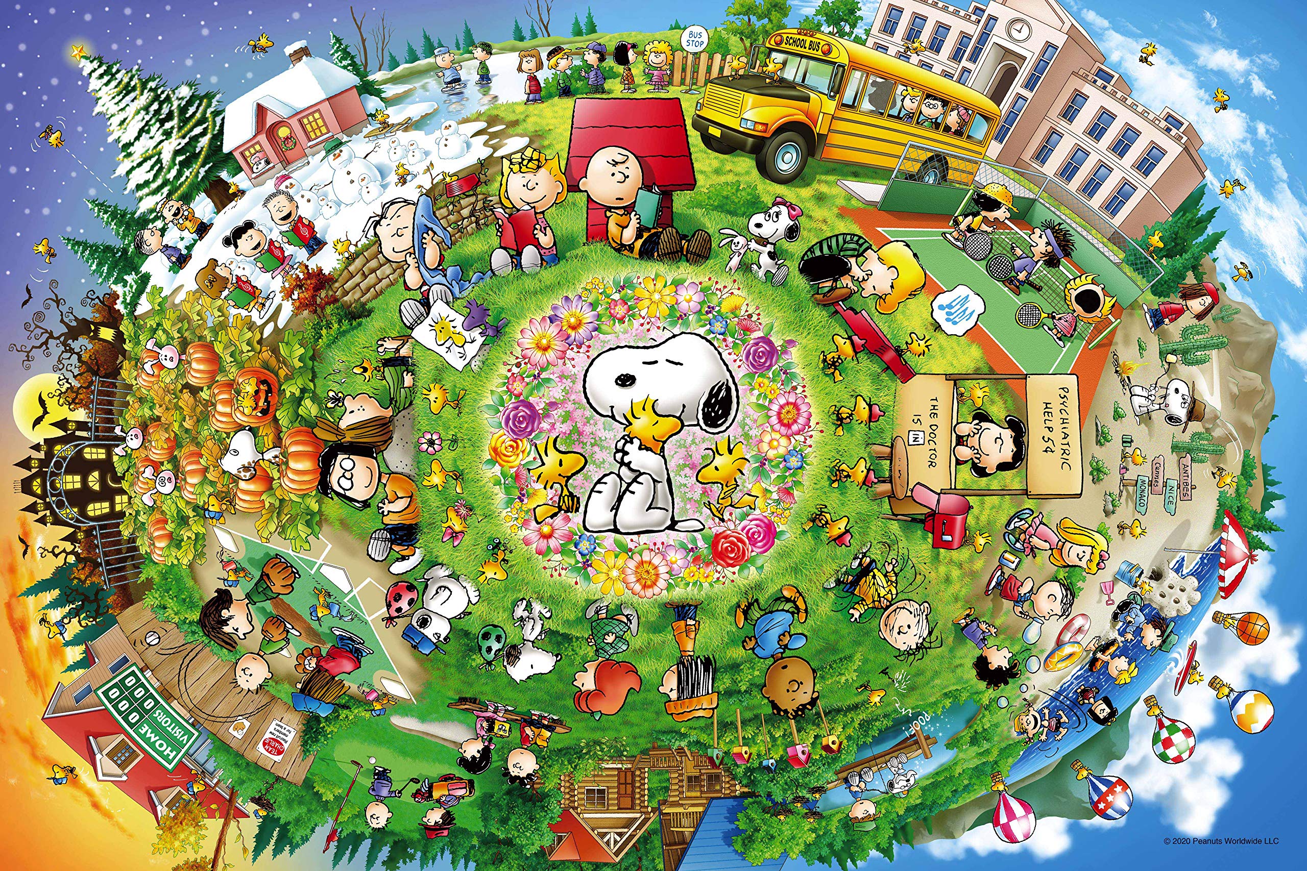 EPOCH 1000-Piece Peanuts Snoopy All Stars Jigsaw Puzzle 50×75cm with Adhesive Spatula and Ticket