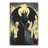 1pc Vintage Gothic Iron Wall Plaque, 8x12in Retro Victorian Metal Sign, 2D Flat Decor for Bedroom Office Gym