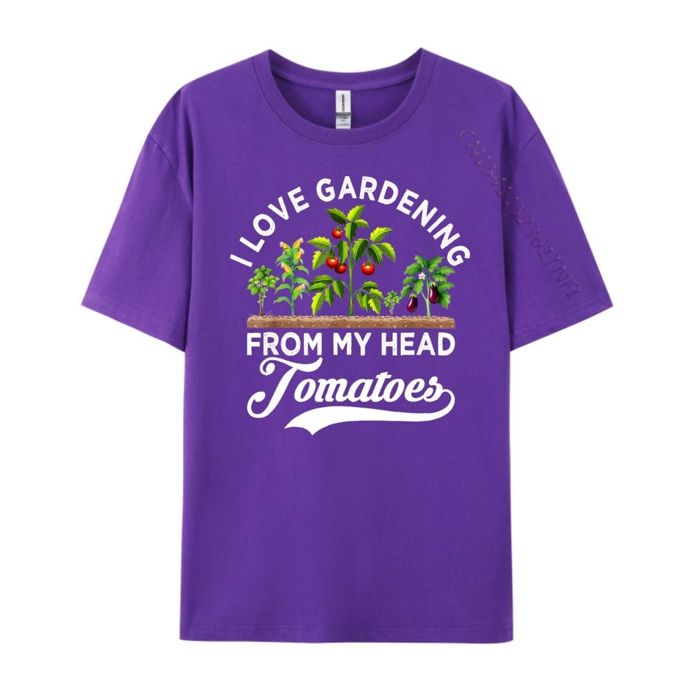 I love gardening from my head tomatoes funny gardener Grpahic Tee Autumn  Mens Clothing Tee Shirt  Vintage Style