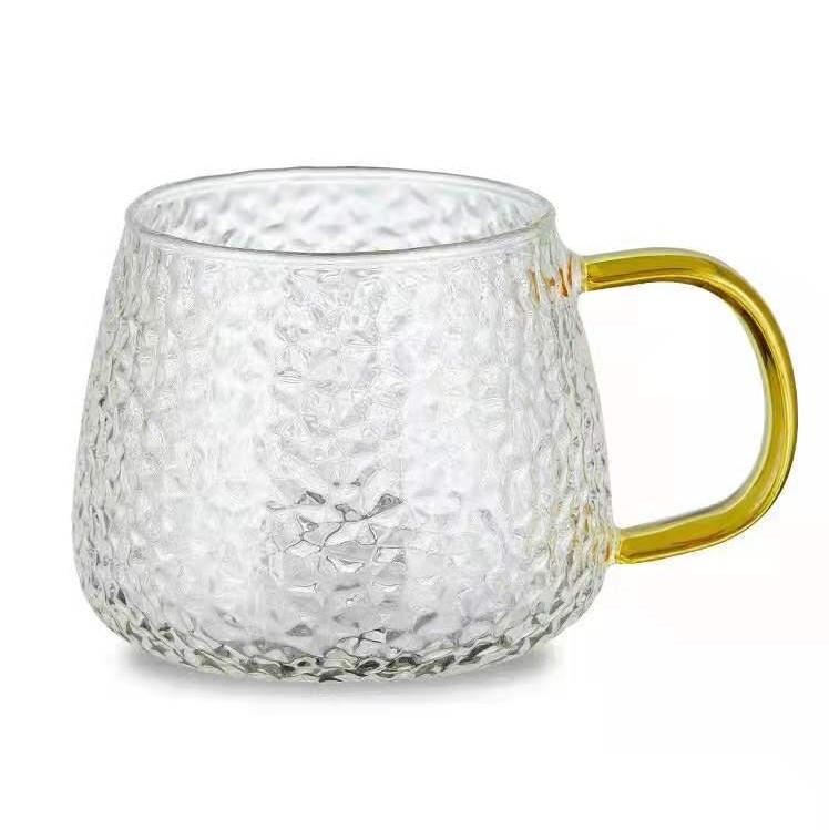 Creative Simple Glass Water Cup Hammer Pattern Cup Šálek čaje Skleněný pohár na mléko