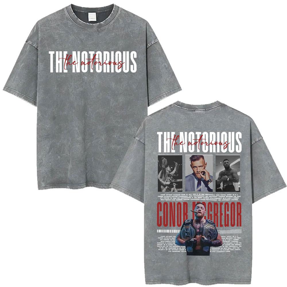 Benber vintage style Conor Mcgregor The Notorious Gewassen Vintage T-shirts Mannen Vrouwen Mode Geweld Esthetische T-shirts Zomer Tops Oversized T-shirt 2XL