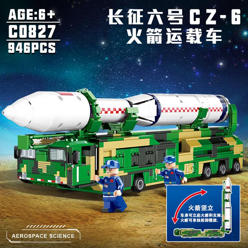 Seria Kosmiczna Rakieta Kosmiczna Sztuczny Satelita Eksploracja Księżyca Załogowy Statek Kosmiczny Klocki Model Biurkowy Zabawka