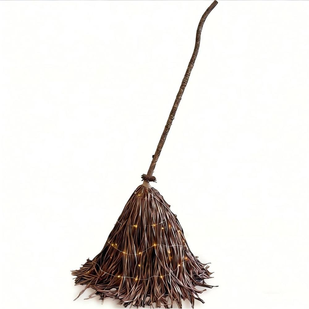 Electric Rotating Halloween Lighted Witch Broom
