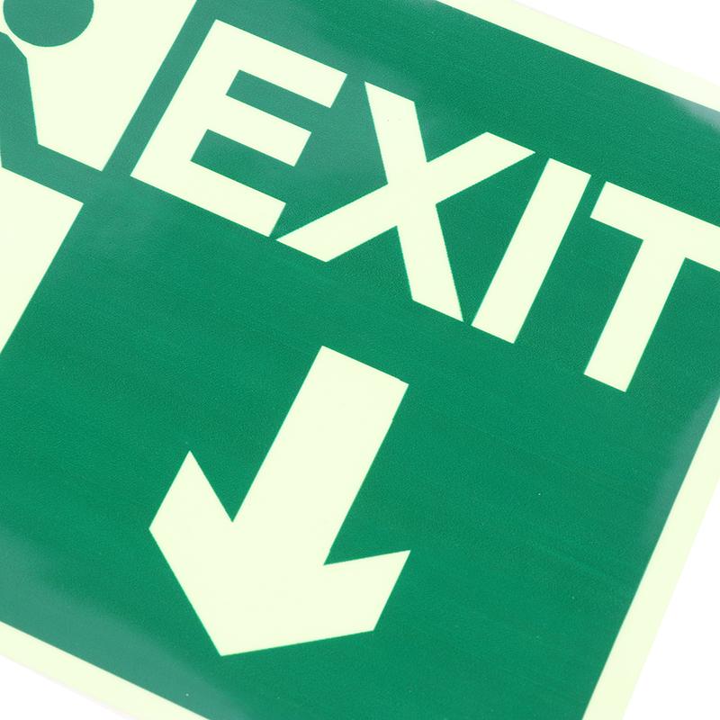 Glow In Dark Exit Signs Luminous Security Stickers Wall Safety Adhesive Fire Evacuation Directional Night Visibility Signage