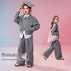 ASK JUNIOR Girls' Two-Piece Set: Lapel Jacket and Wide-Leg Culottes