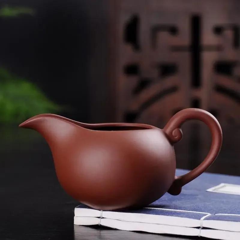 Chinese Teaware Long Mouth Tea Jug, Yixing Zisha Teacup, Purple Sand Tea Set Accessory, Fair Mug, Retro Coffee Milk Jar, Pitcher