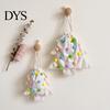 Soft Fabric Party Favors Christmas Tree Drawstring Gift Bag, Plush Pom Bell Hanging Cute Fur Ball Ornaments Ornament, Reusable Candy Pouch Decor