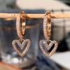 Creative Hollow Heart-Shaped Hanging Earrings, Sweet Wind Love Earrings Valentine'S Day Gift For Women Qixi Festival