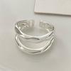 PANJBJ  925 Sterling Silver Double Layer Ring for Women Girl Gift Geometry Hollowing Out Minimalism Fashion Jewelry Wholesale