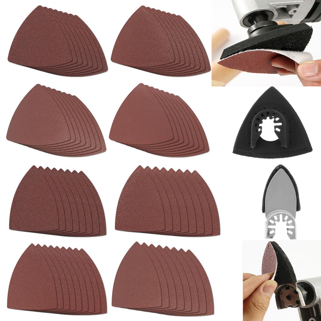 Triangular Sandpaper Sand Pad 60/80/120/180/240 Grits Sanding Sandpaper Pad Multi Tool Sanding Pads For Fein Bosch Dremel Makita