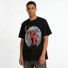 Vintage Woolly Mammoth Moon Print Casual Short Sleeve T-Shirt Pure Cotton T-shirt