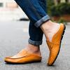 Brown Italian Men Shoes Casual Luxury Summer Mens Loafers Brand Genuine Leather Moccasins Breathable Slip On Boat Shoes Mocassim
