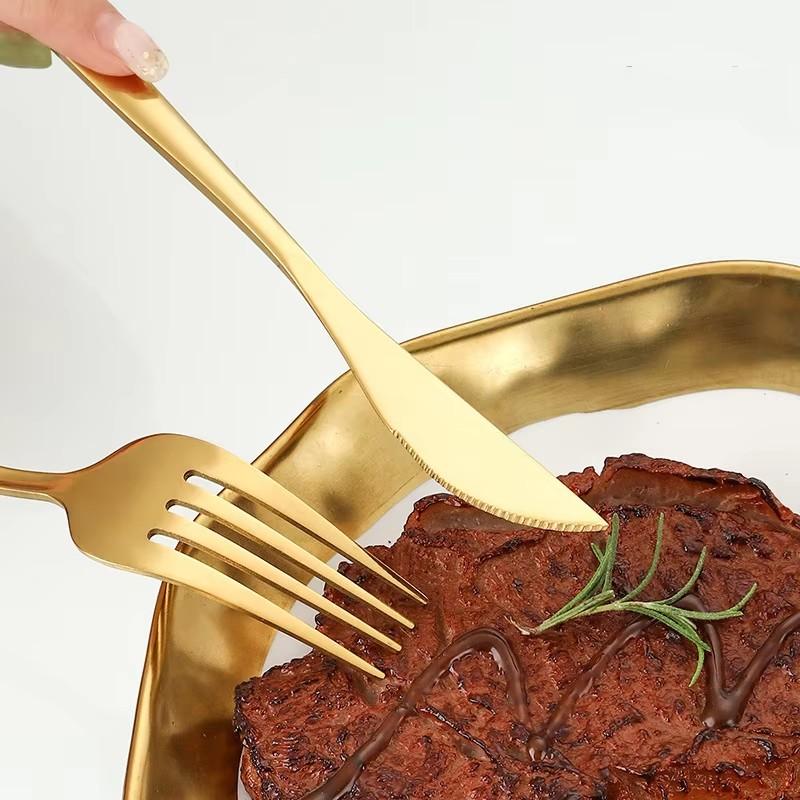 8/16Pcs Stainless Steel Dinner Forks, Gold Tableware Fruit Steak Salad Forks, Suitable For Restaurant Banque Party