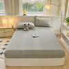 Plaid Fitted Sheet With Elastic Band Non Slip Adjustable Mattress Cover Soft Comfortable For Single Double King Queen Size