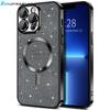 Electroplate With Lens Glitter Case For For Iphone 17 Air 16 15 14 13 12 11 ProMax For Wireless Charge Bumper Back Cover