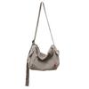 Denim Shoulder Bag For Men And Women With Zipper Pocket Urban Street Style College Casual