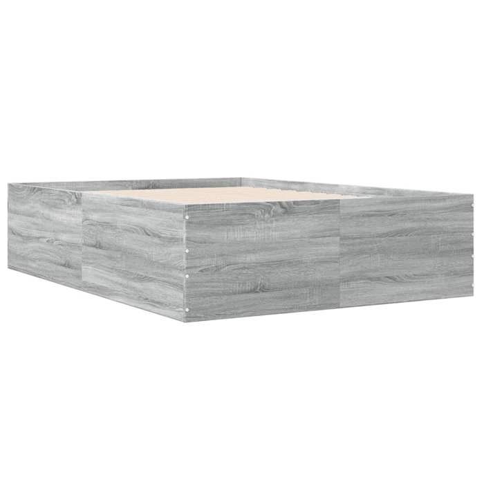 VidaXL Cadre de lit sonoma gris 120x190 cm bois d'ingénierie, meuble de chambre à coucher, sommier, lit à panneaux, lit, lit 3280956