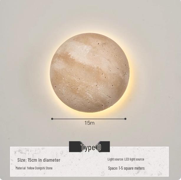 Wabi-Sabi Gelbe Travertin Nachttischlampe: Retro-Stil für Schlafzimmer & Wohnzimmer