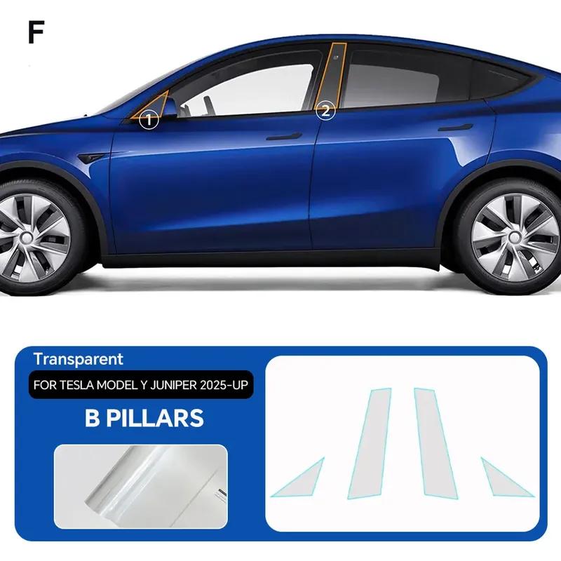 For Tesla Model Y Juniper Model Y 2025 2026 TPU Car Headlight RearView B Pillars Film Paint Protection Anti-scratch Accessories
