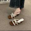 Niche Thick-heeled Temperament French High-end Outer Slippers Women's Shoes 2025 Summer High-heeled Evening Wind Sandals
