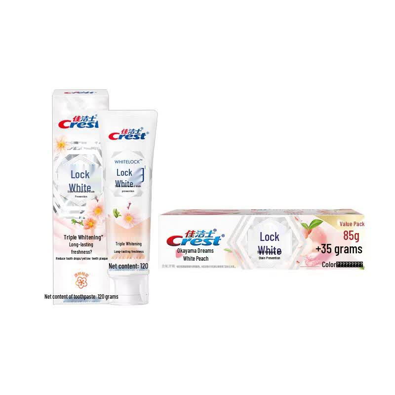 Crest Dual-Color Whitening Toothpaste Set with Peach Blossom & White Peach